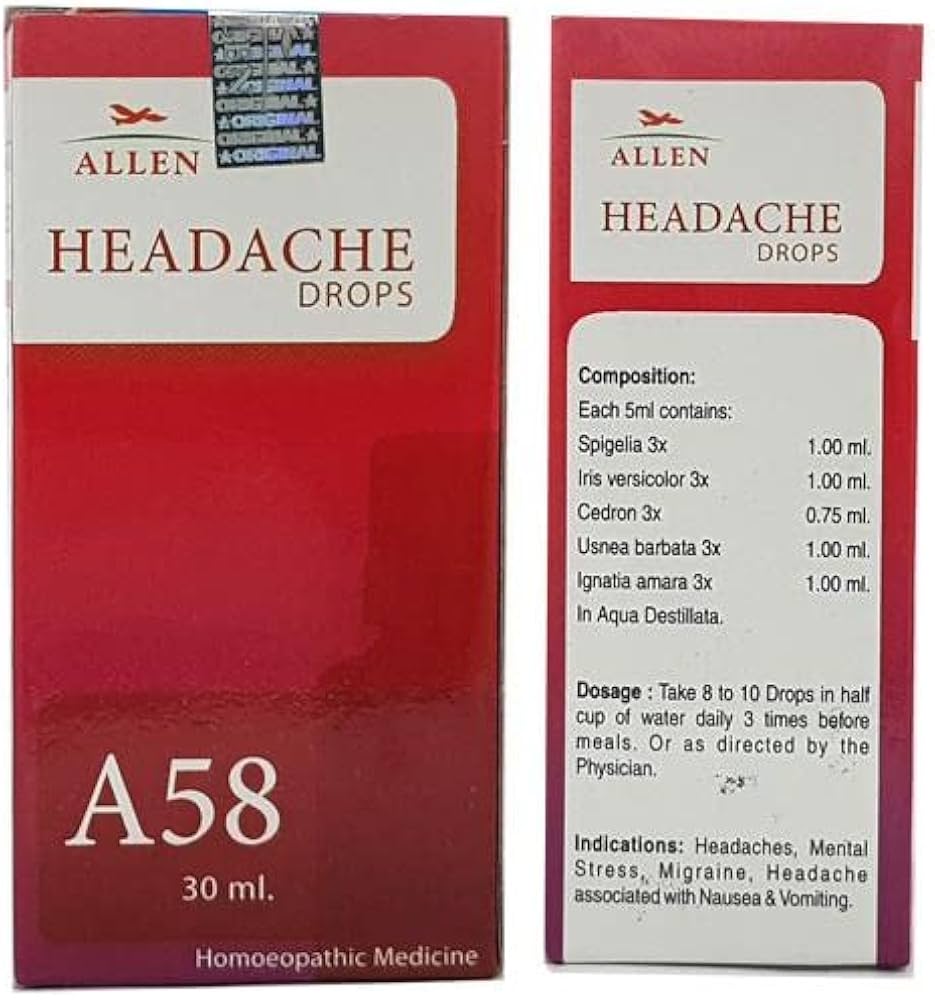 A58 Headache Drops 30ml