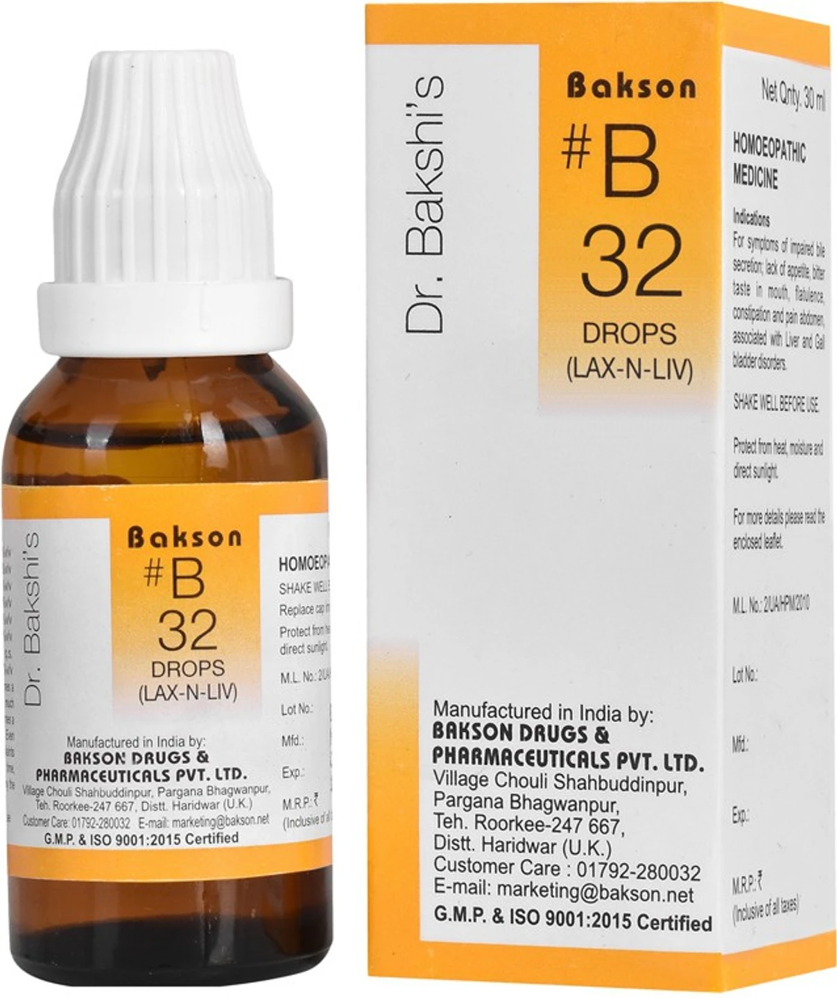 B32 DROPS (LAX-N-LIV) 30ml